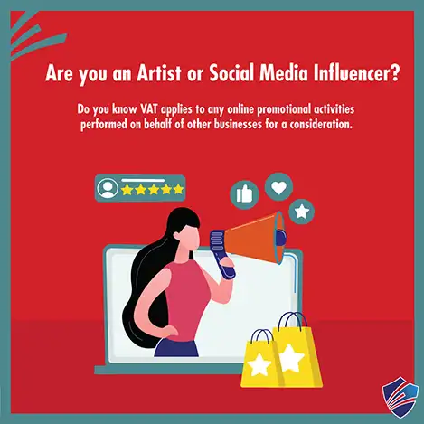 VAT APPLICABLE FOR SERVICES PROVIDED BY ARTISTS, INFLUENCERS